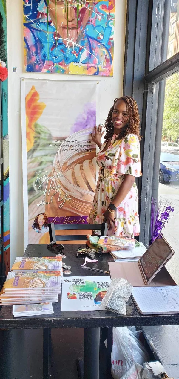 Shantay Adams sharing her book, Release the Honey within You